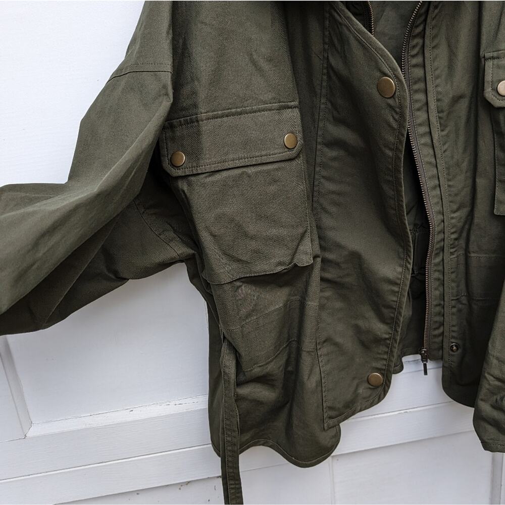 Anthropologie Mare Mare Puff Sleeve Green Utility Jacket, Size S - Picture 6 of 6